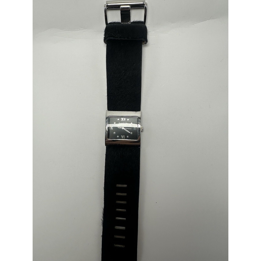 Kenneth Cole KC2217 Ladies Watch 31MM 7.5" New Battery‎ Black Leather Band Q
